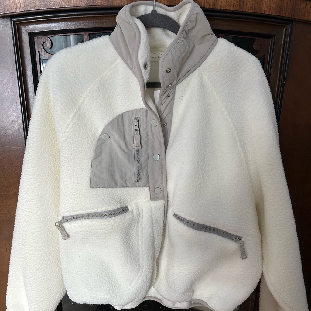 Women's White Fleece Jacket
